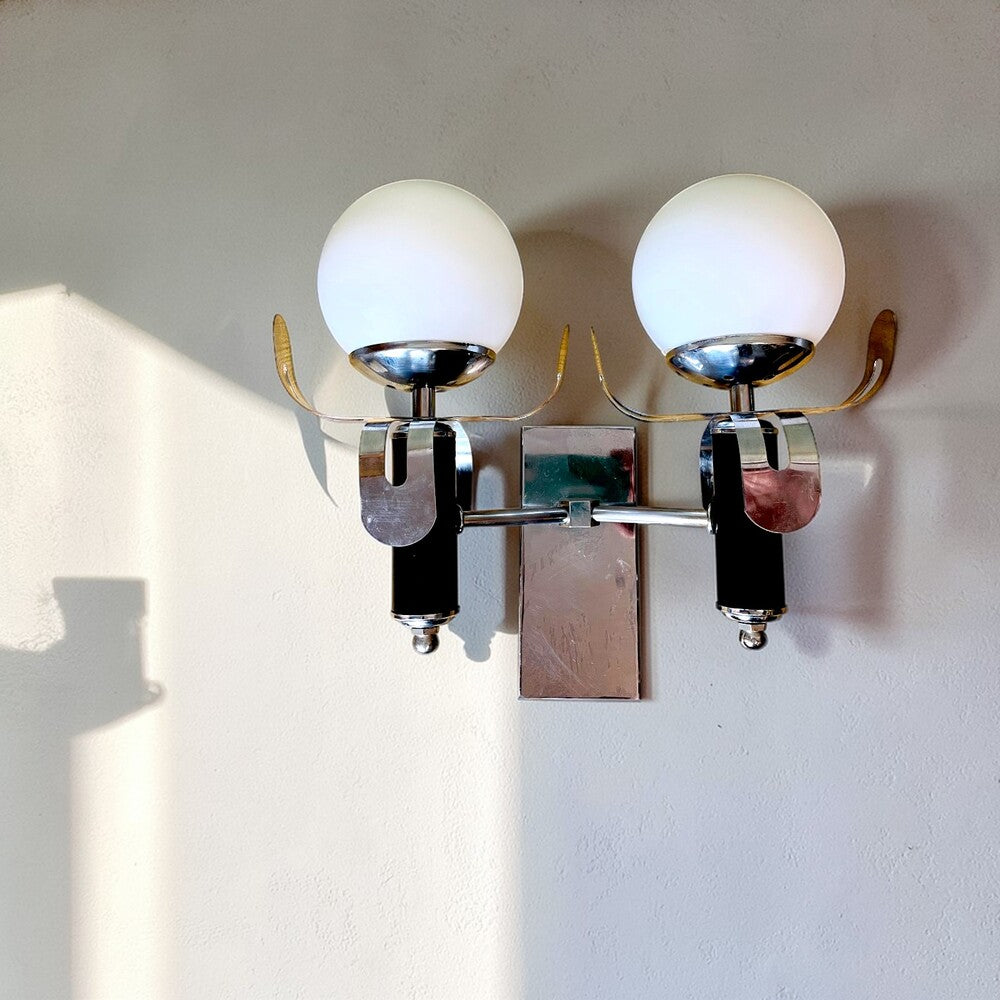 Pair Brutalist Wall Sconces