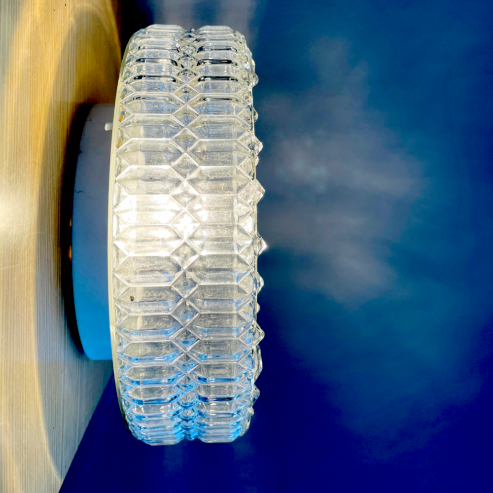 Pair of hobnail glass lights