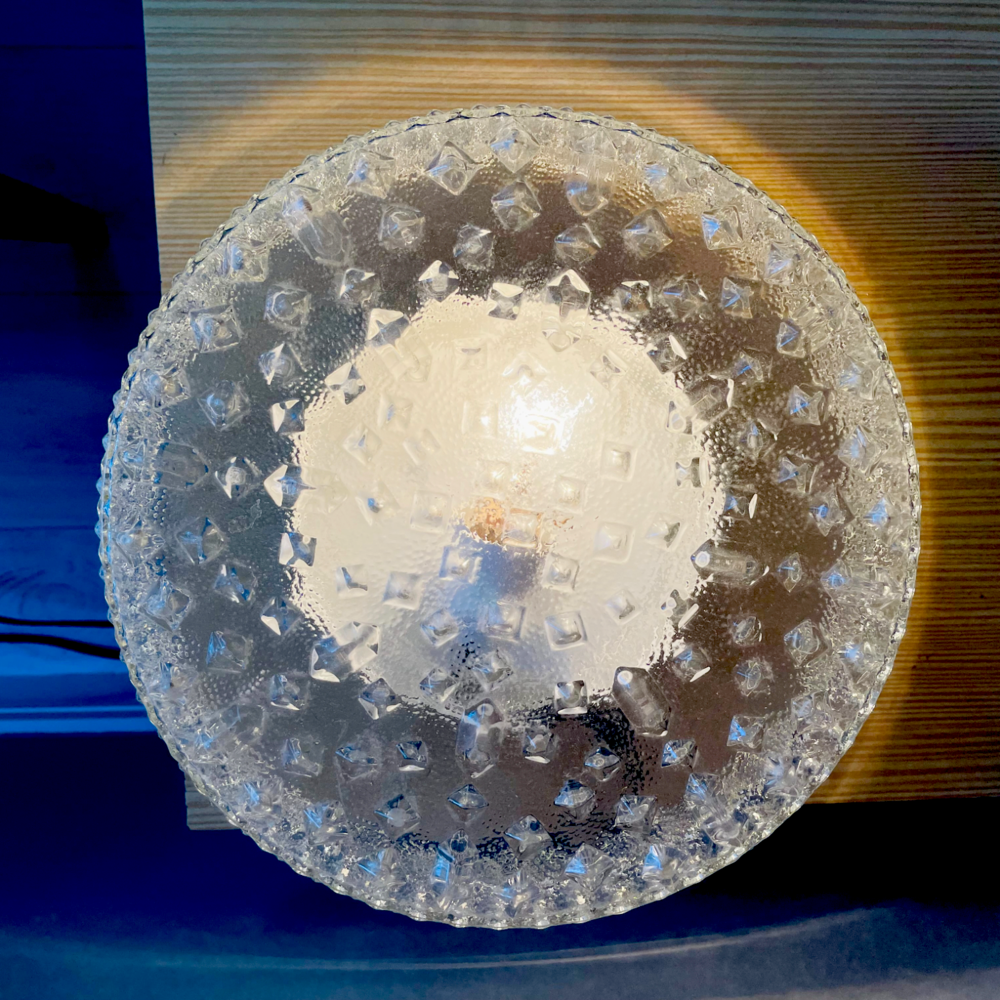 Pair of hobnail glass lights