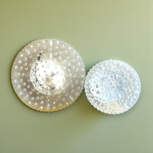 Pair of hobnail glass lights