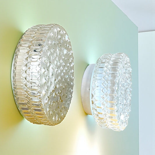 Pair of hobnail glass lights
