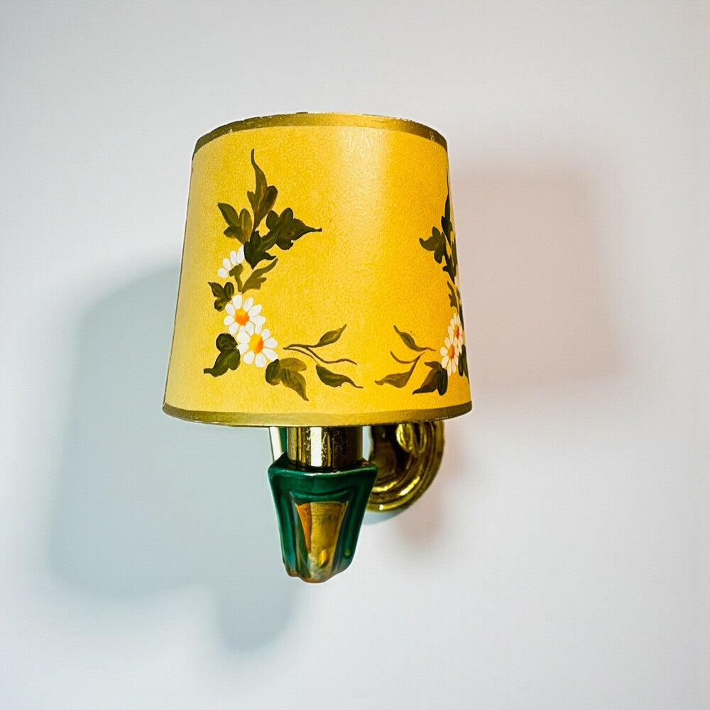 Pair of Green Ceramic Wall Sconces