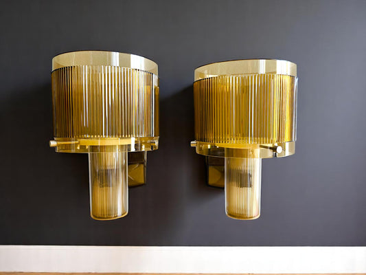 Pair of brown wall sconces