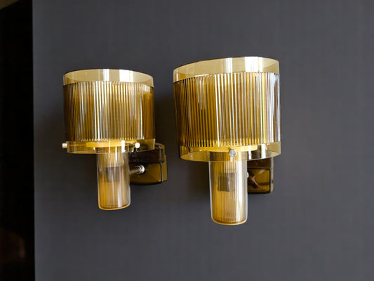 Pair of brown wall sconces
