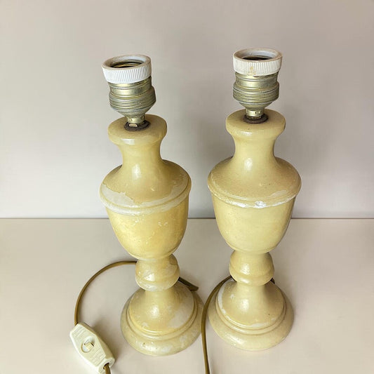 Pair of alabaster table lamps