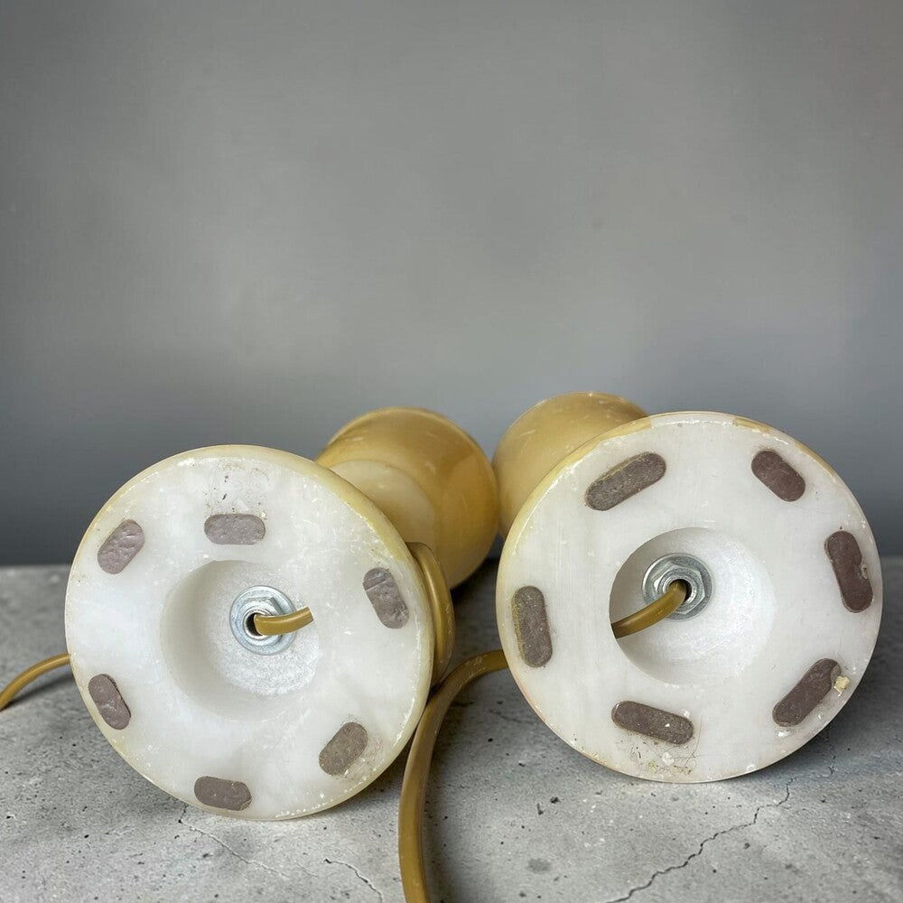 Pair of alabaster table lamps