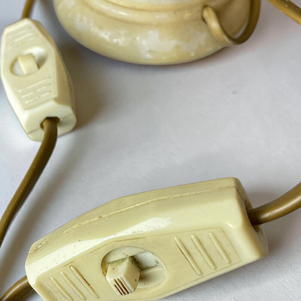 Pair of alabaster table lamps