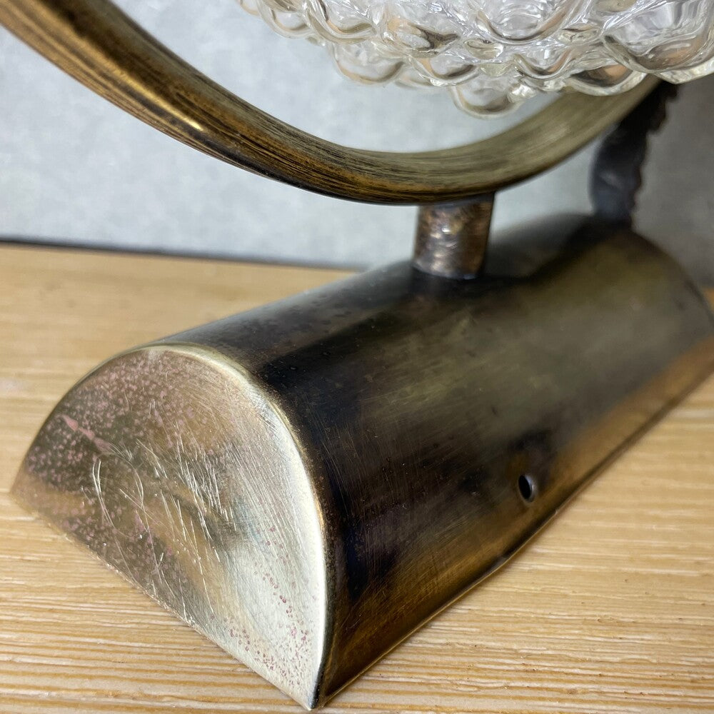 Pair Brass and Glass Wall Sconces