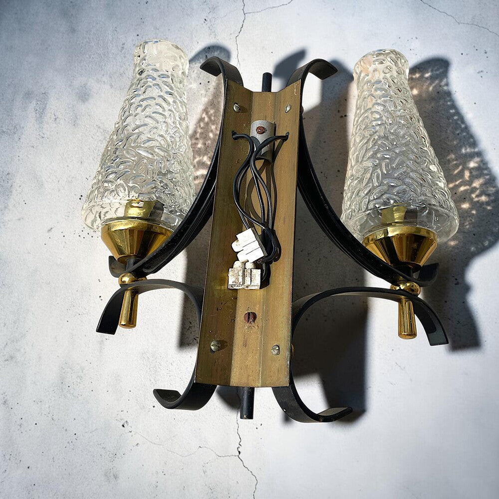 Pair Atomic Age Mid Century Wall Sconces