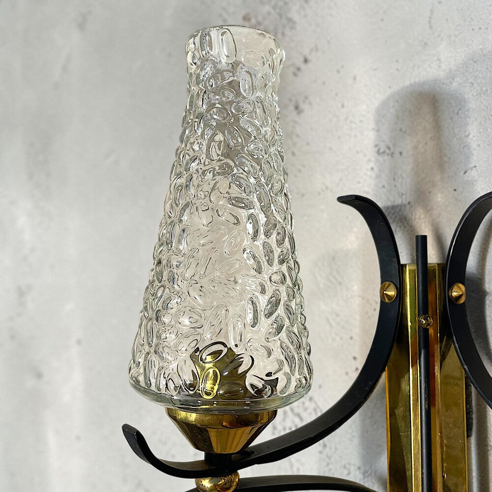 Pair Atomic Age Mid Century Wall Sconces