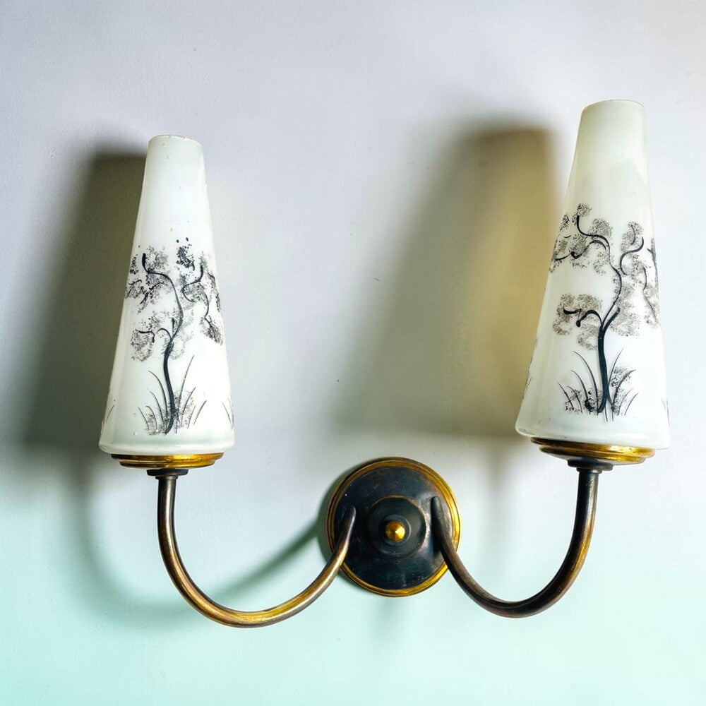 Pair of vintage double wall sconces