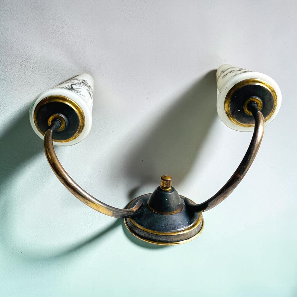 Pair of vintage double wall sconces