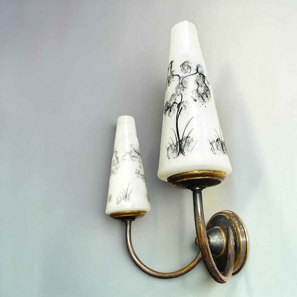 Pair of vintage double wall sconces