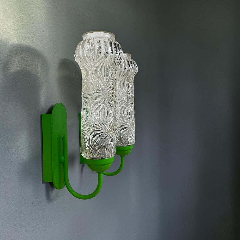 Pair of Textured Glass Wall Sconces