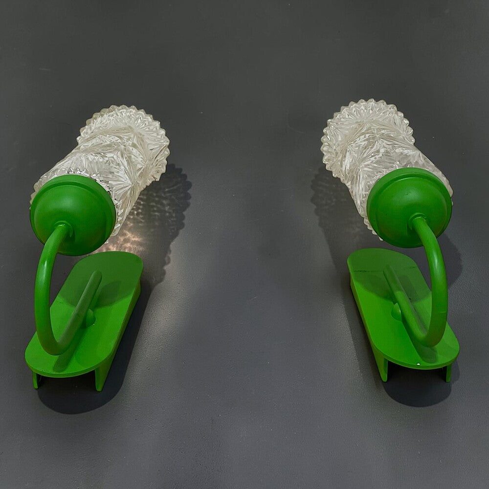 Pair of Textured Glass Wall Sconces