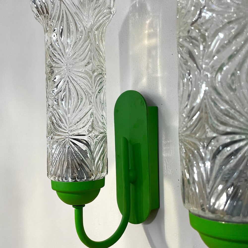 Pair of Textured Glass Wall Sconces