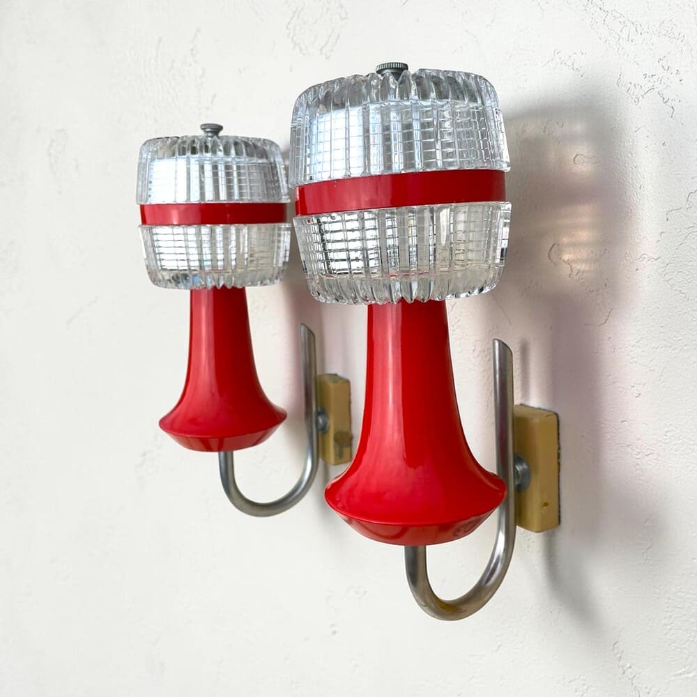 Pair of Vintage Space Age Wall Sconces