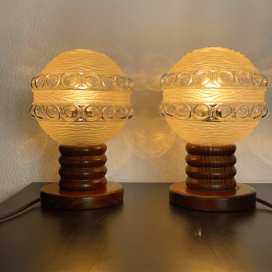 Pair of Wooden Table Lamps