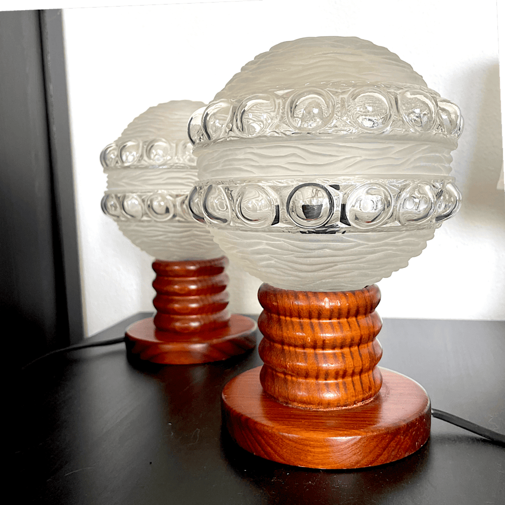 Pair of Wooden Table Lamps