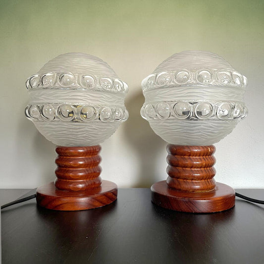 Pair of Wooden Table Lamps