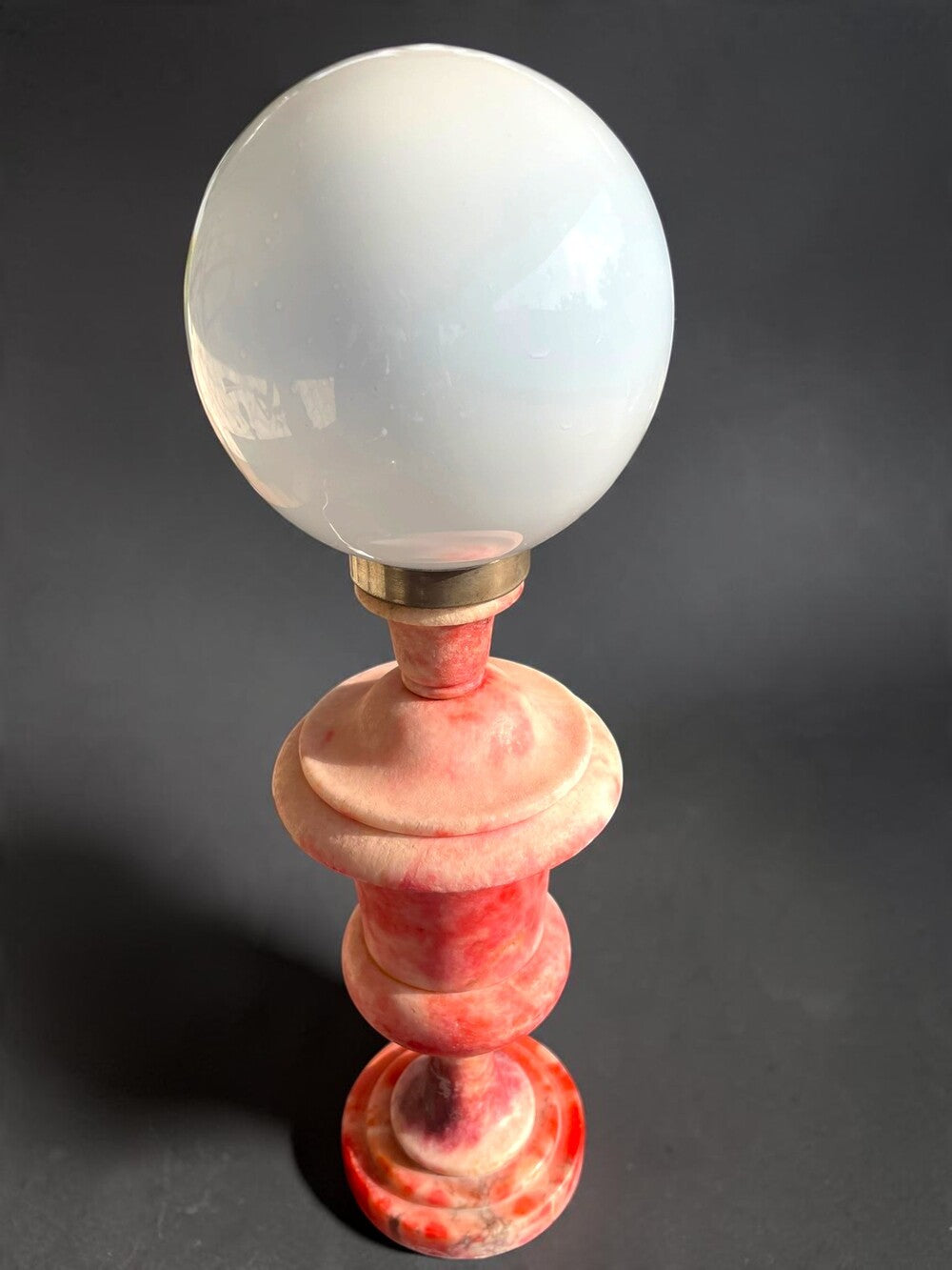 Pink Hand Carved Italian Alabaster Lamp