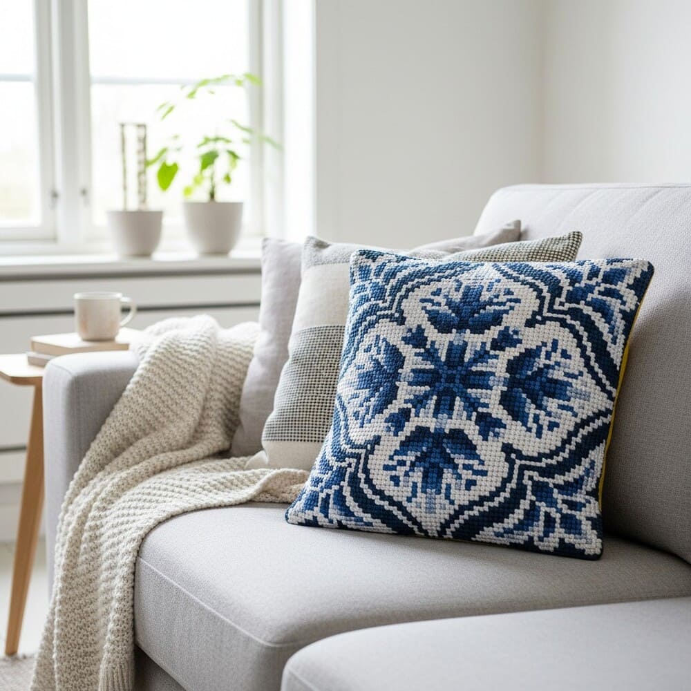 Portuguese Arraiolos Tapestry Cushion