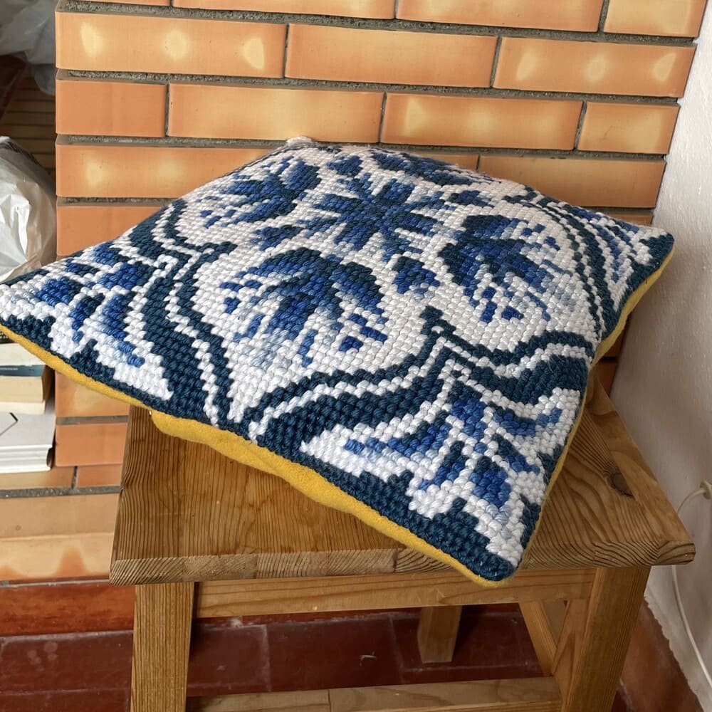Portuguese Arraiolos Tapestry Cushion