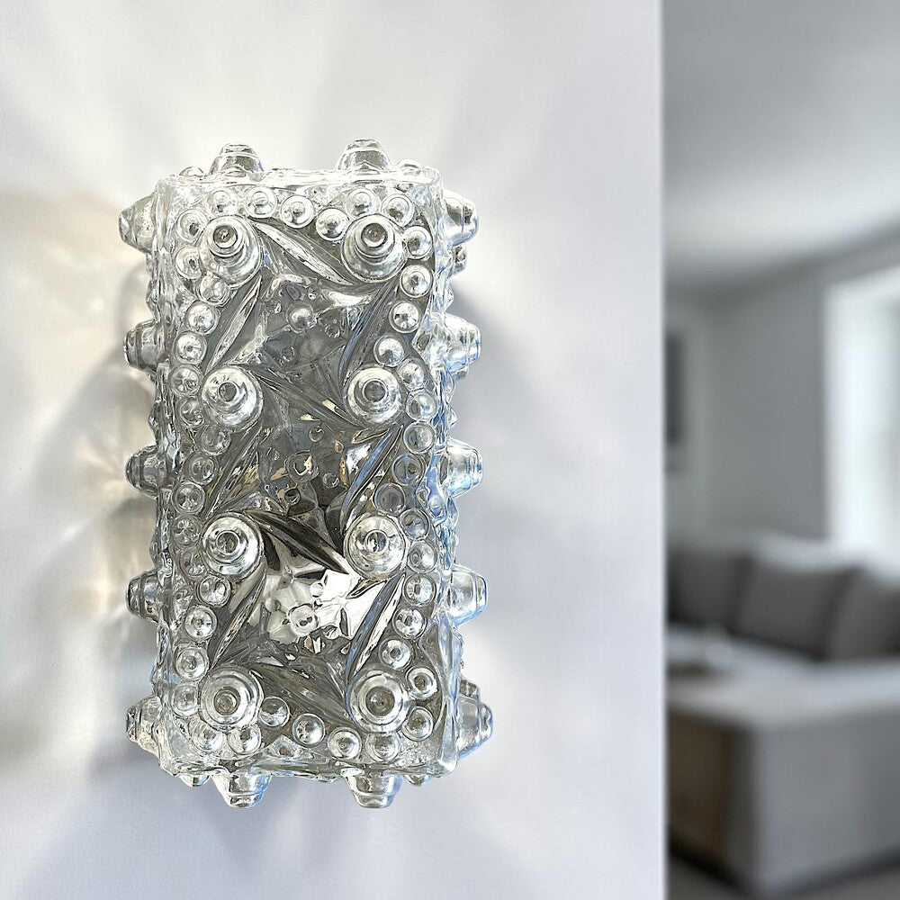 Rectangular glass flush mount light