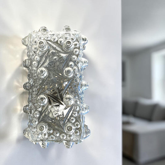 Rectangular glass flush mount light