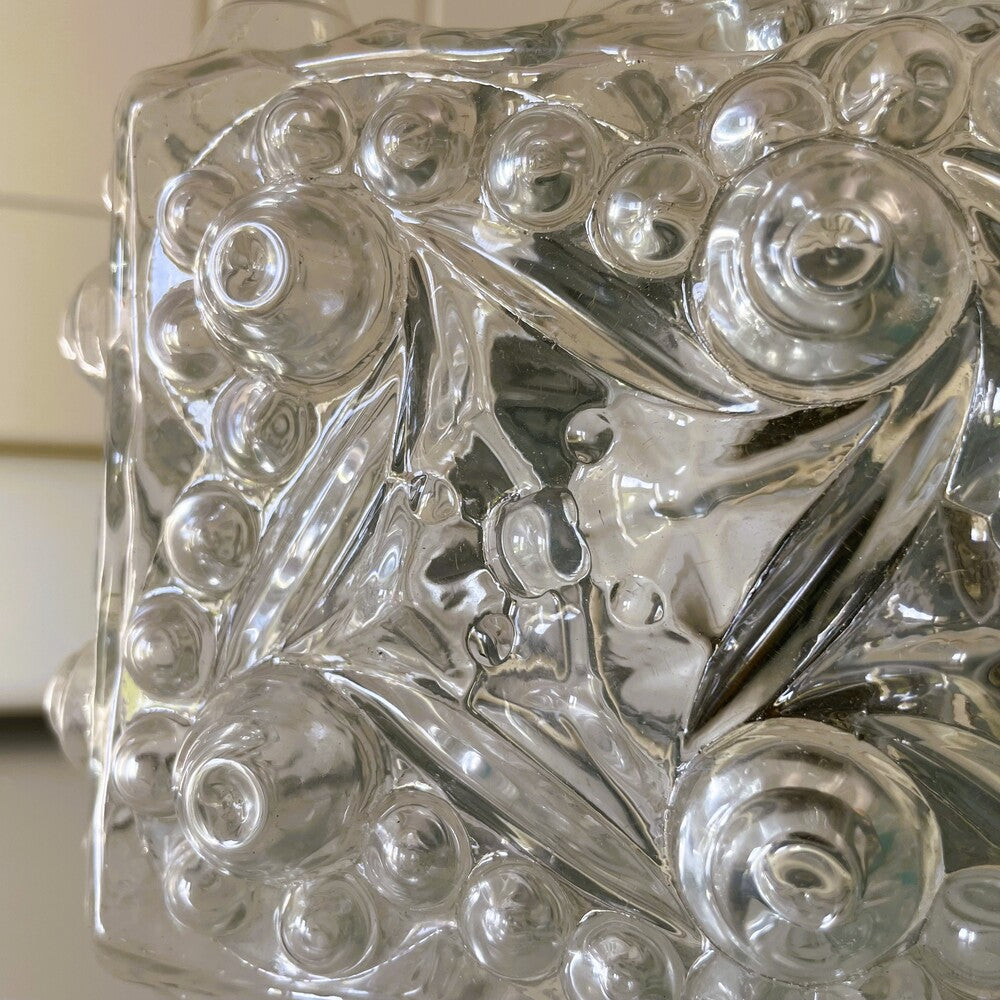 Rectangular glass flush mount light
