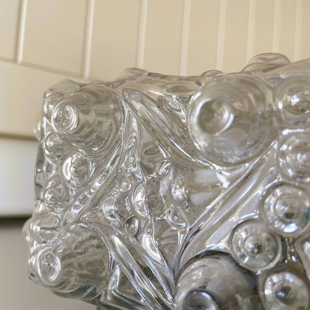 Rectangular glass flush mount light