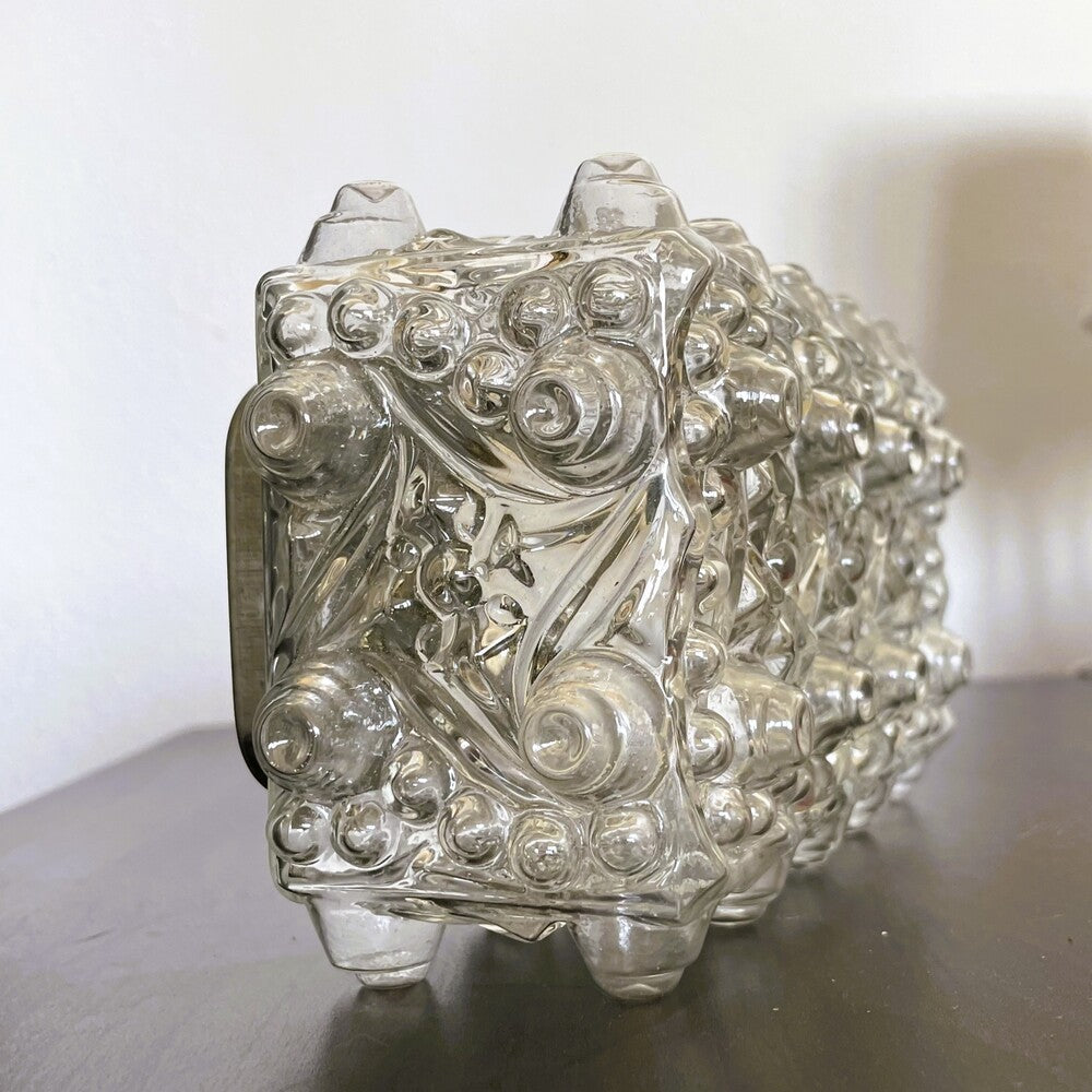 Rectangular glass flush mount light