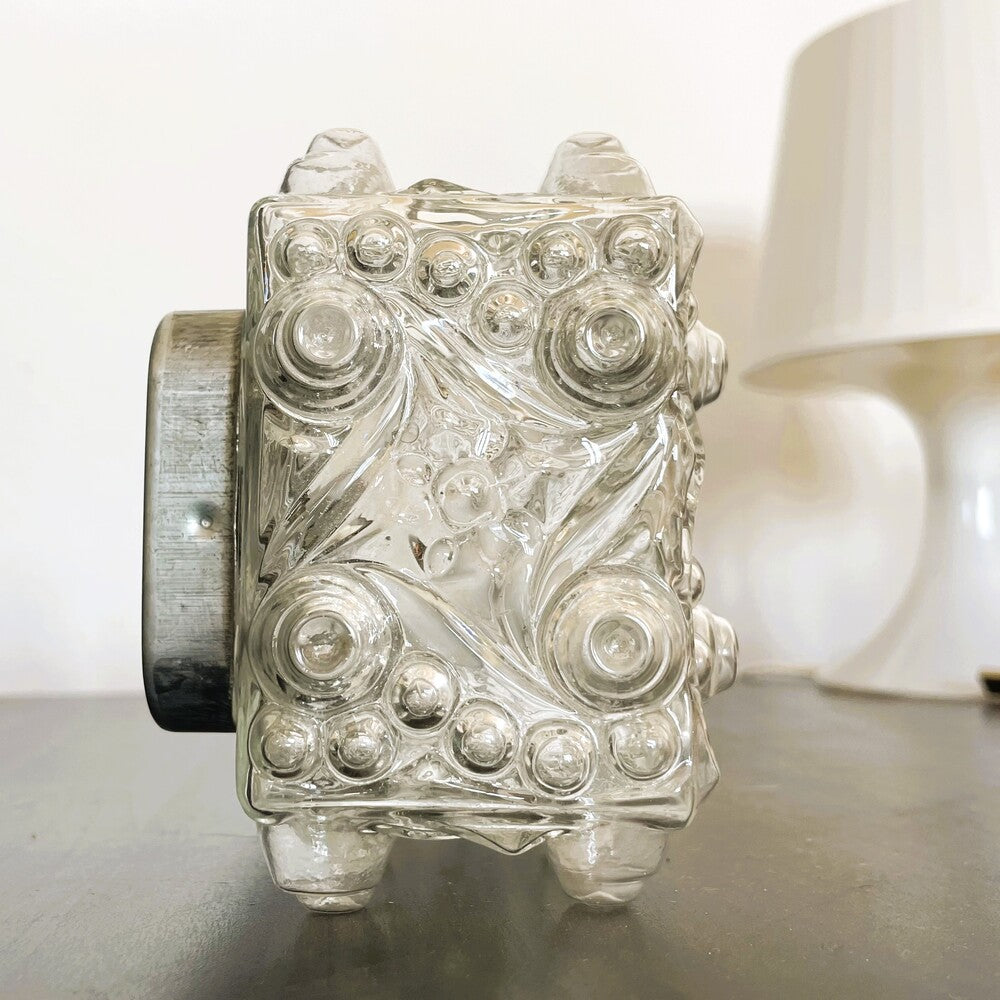 Rectangular glass flush mount light