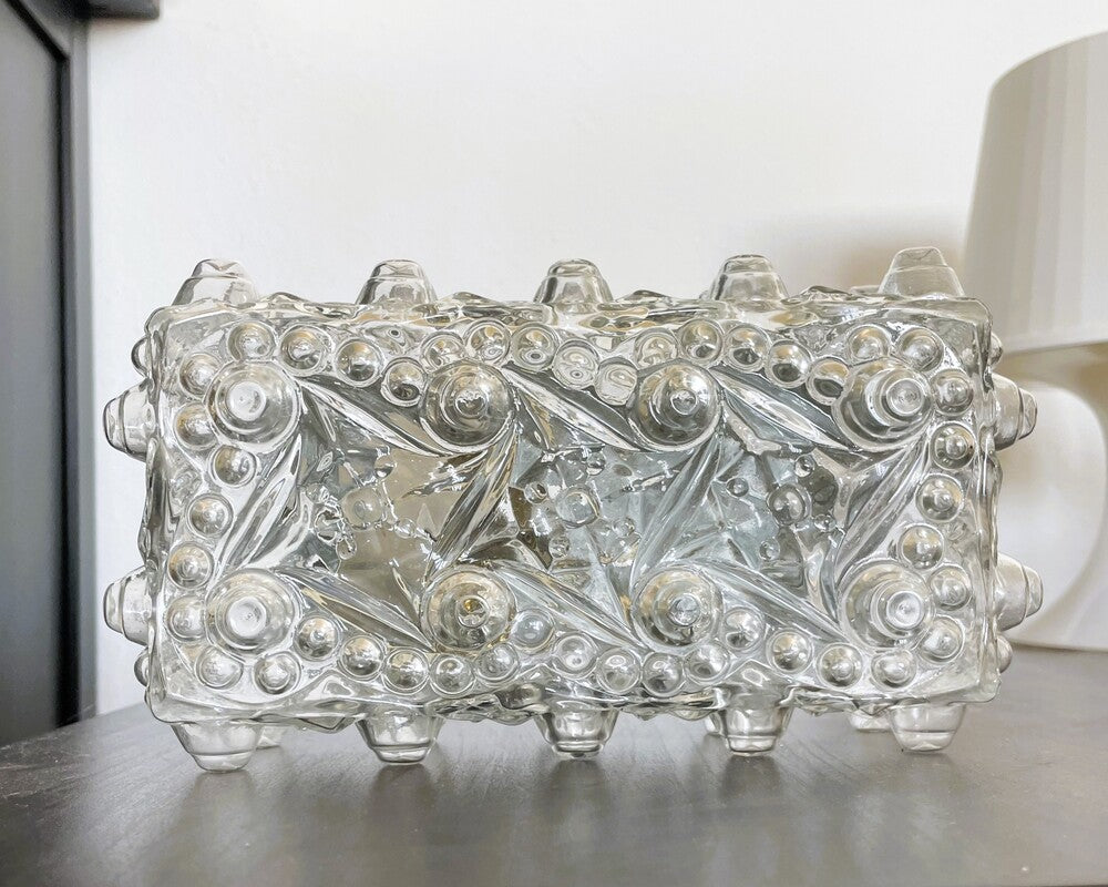Rectangular glass flush mount light