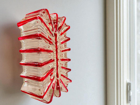 Red glass wall sconce