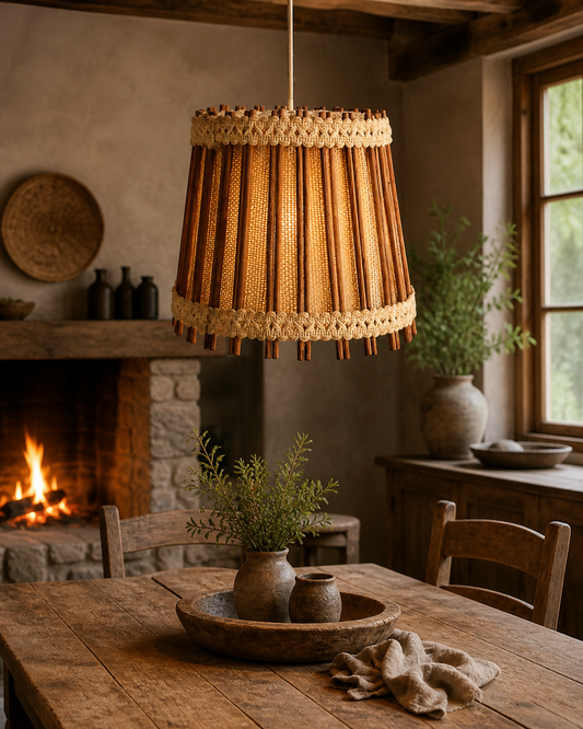 Wooden Rustic Hanging Lamp
