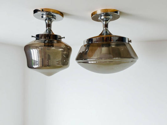 Pair Schoolhouse Style Lamps