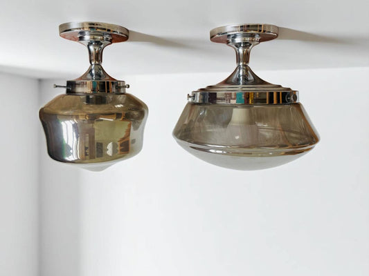 Pair Schoolhouse Style Lamps