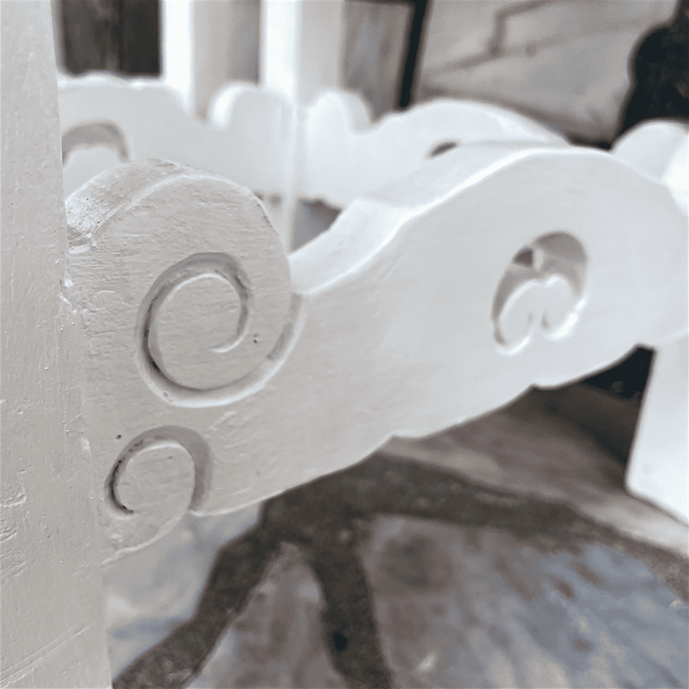 Three antique solid wood stools