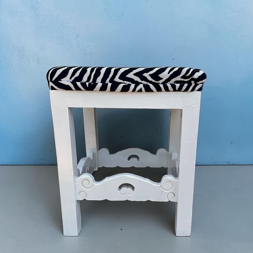 Three antique solid wood stools