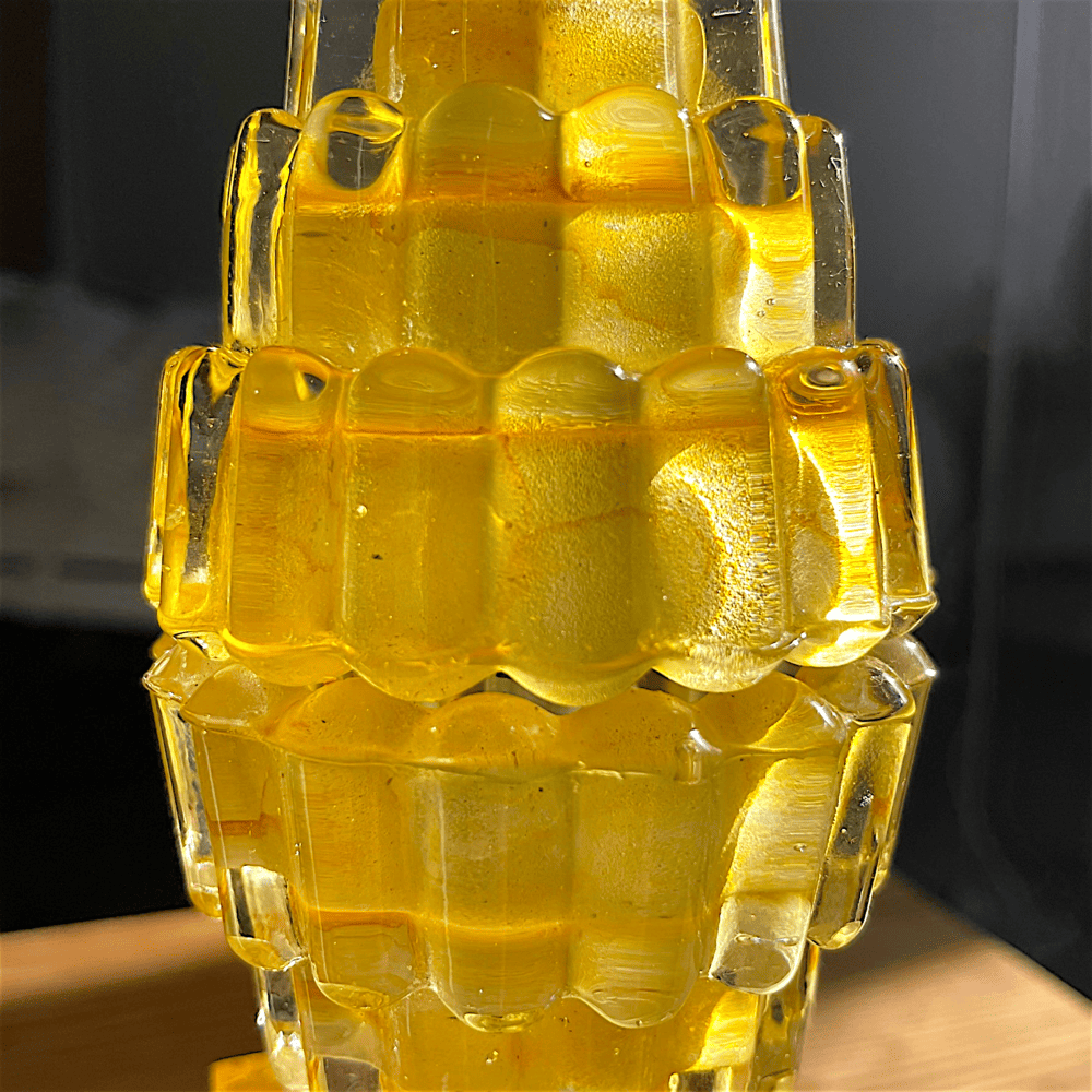 Amber Lucite Table Lamp