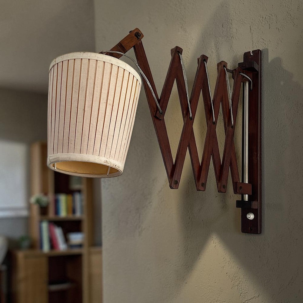 Wooden Scissor Wall Lamp