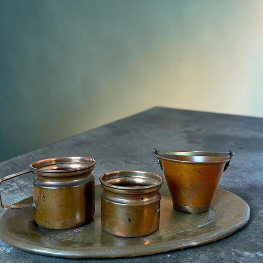Candle holder and Miniature Bucket Set