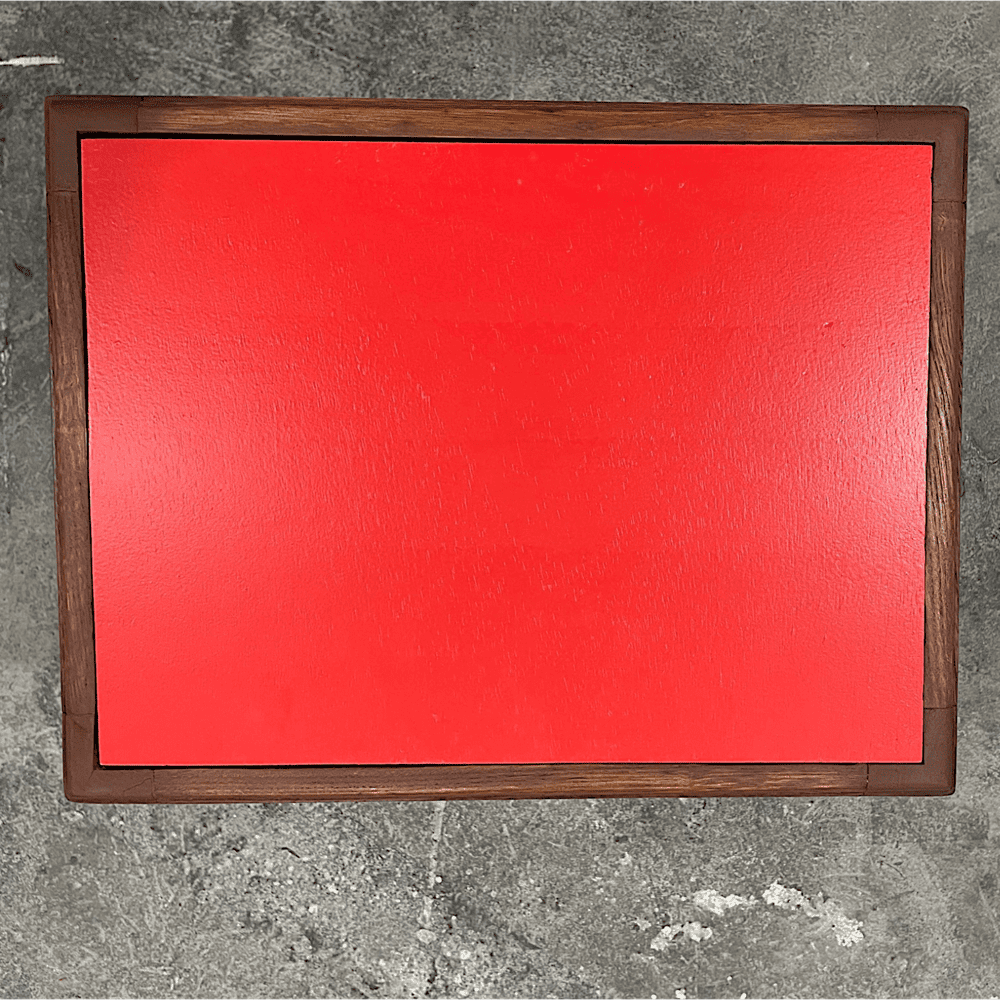 Mid Century Modern Coffee Table with Red Top