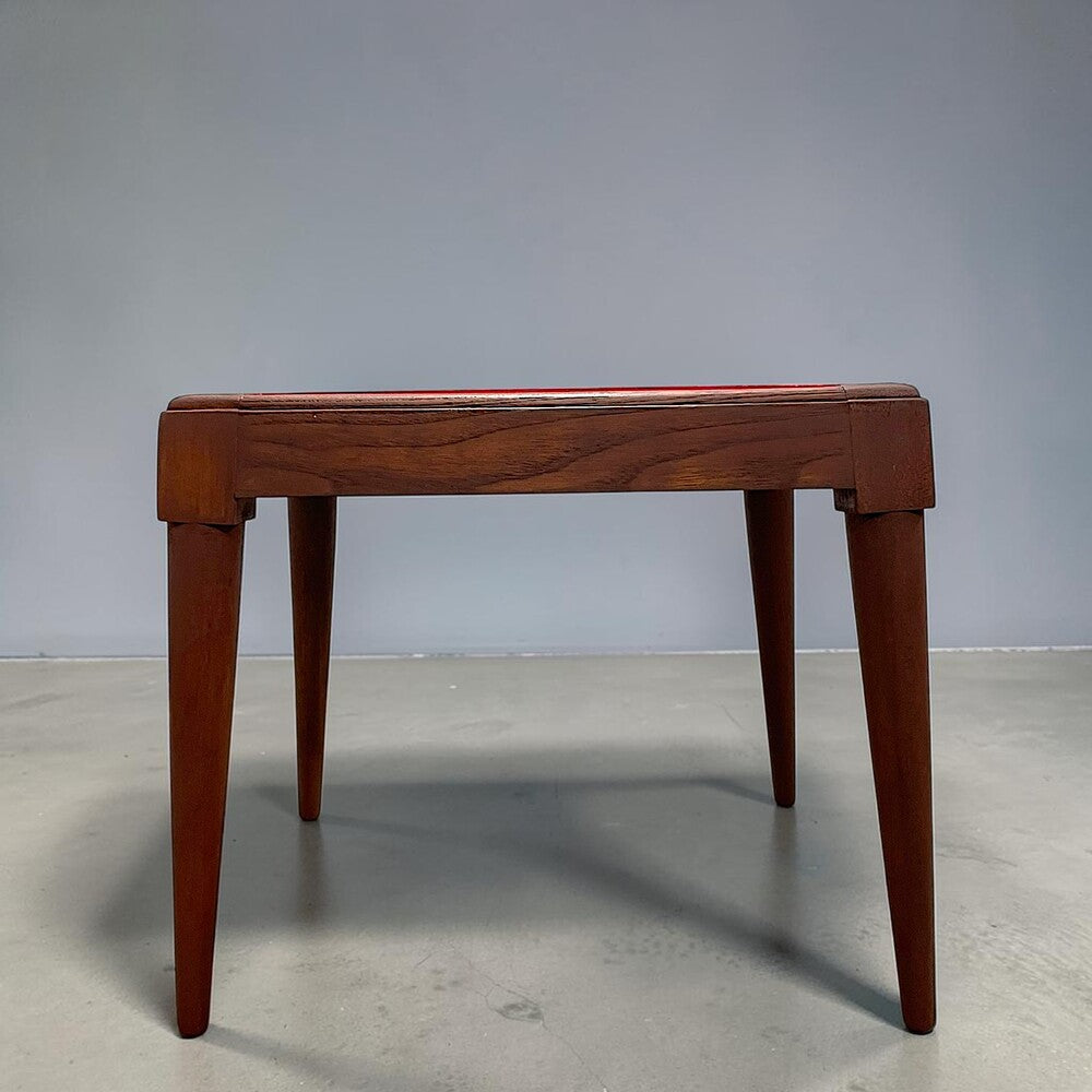 Mid Century Modern Coffee Table with Red Top