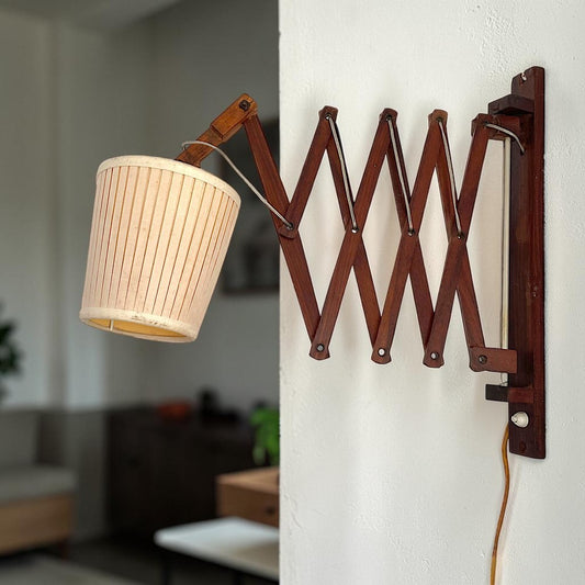 Wooden Scissor Wall Lamp
