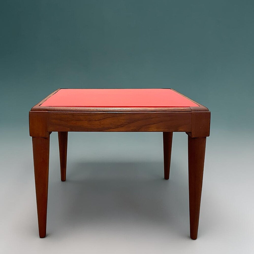 Mid Century Modern Coffee Table with Red Top
