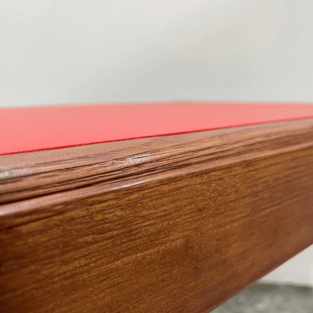 Mid Century Modern Coffee Table with Red Top