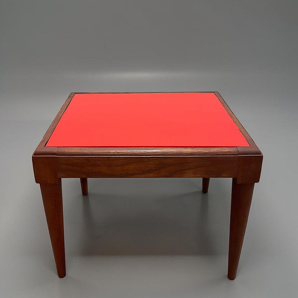 Mid Century Modern Coffee Table with Red Top