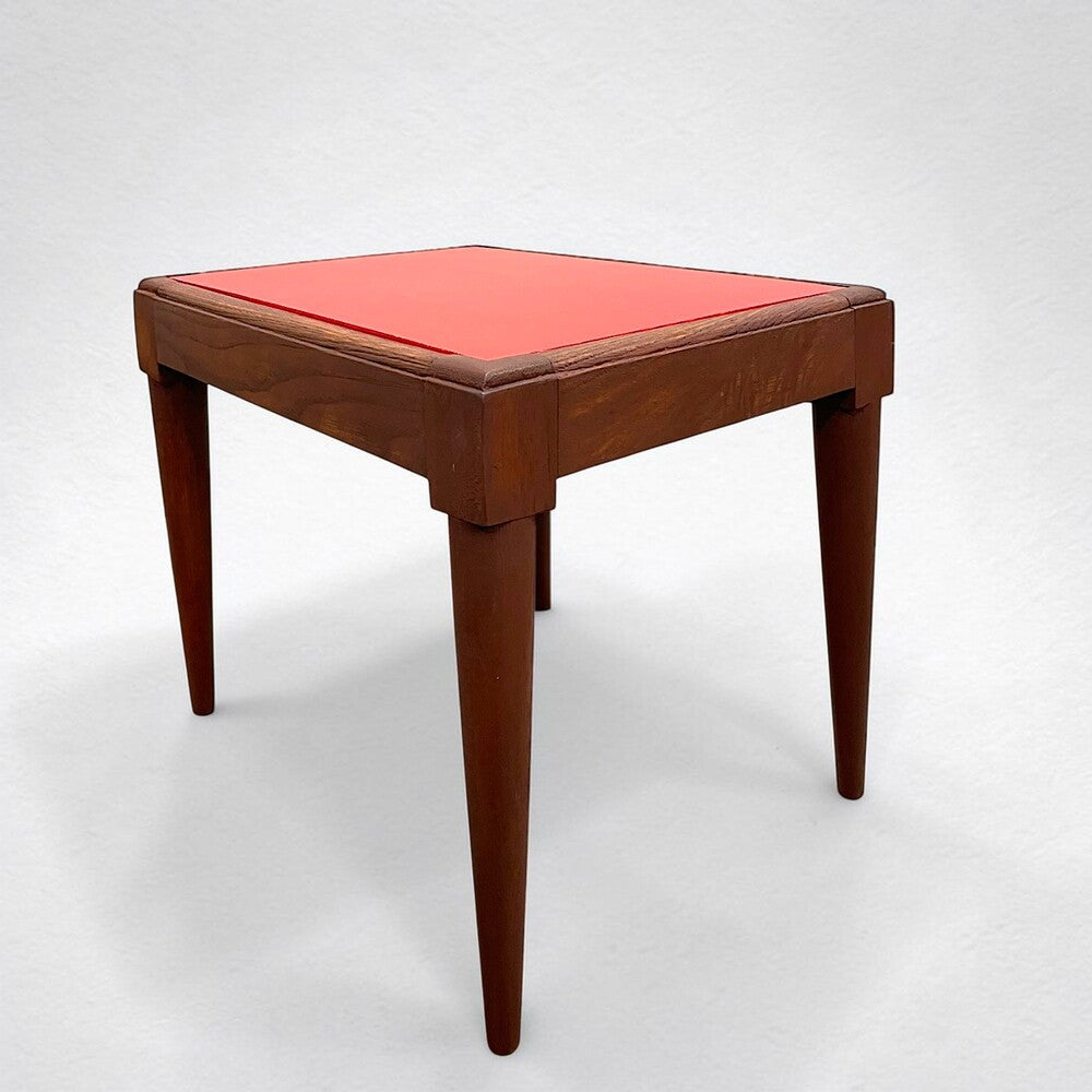 Mid Century Modern Coffee Table with Red Top